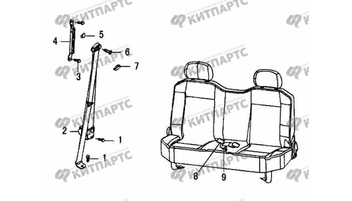 Ремень безопасности задний Great Wall Wingle 3