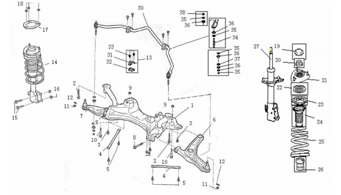 Передняя подвеска Geely MK